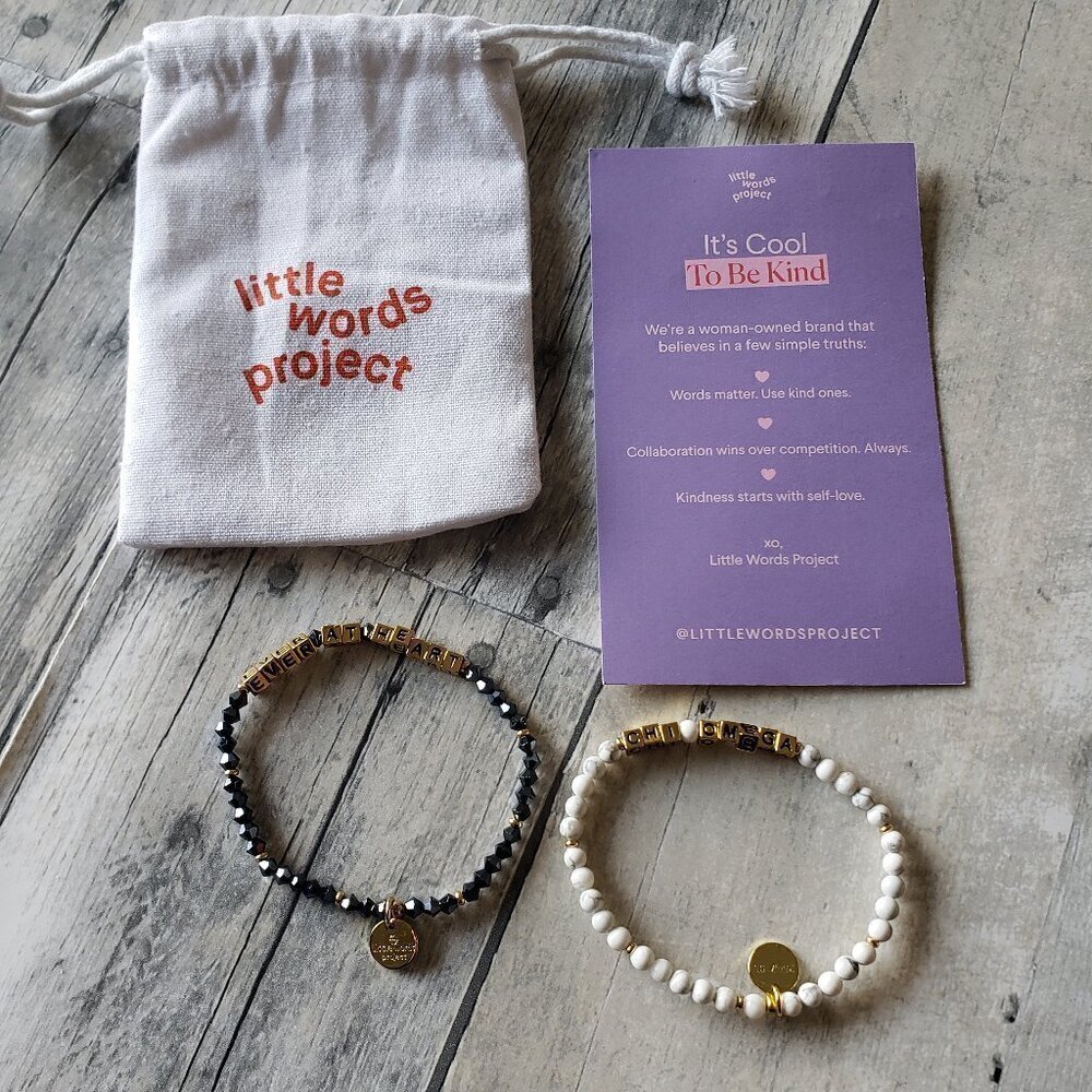 NWT - Little Words Project - Chi Omega and Ever at Heart Stretch Bracelets